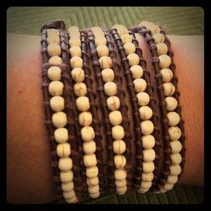 Brown/Cream Wraparound Bracelet